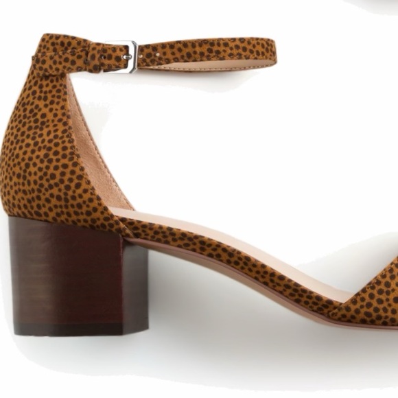 The Madison by Market and Spruce sz 8.5 stacked heel ankle strapped camel heels - Picture 3 of 5
